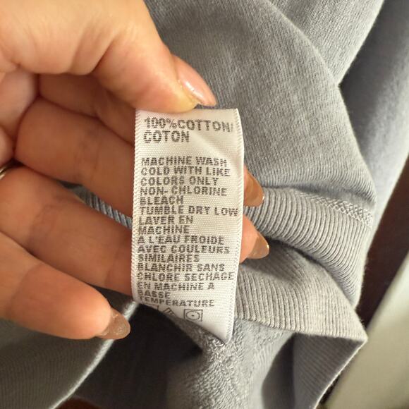 STANDARD JAMES PERSE | Gray French Terry Fold in Cowl Neck Sweatshirt | Large - Picture 7 of 8